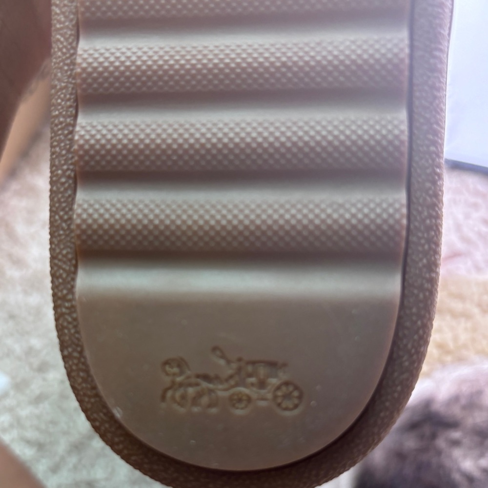 NIB COACH Morton Calf/Shearling Mix Saddle/Natural Boot - Picture 11 of 13